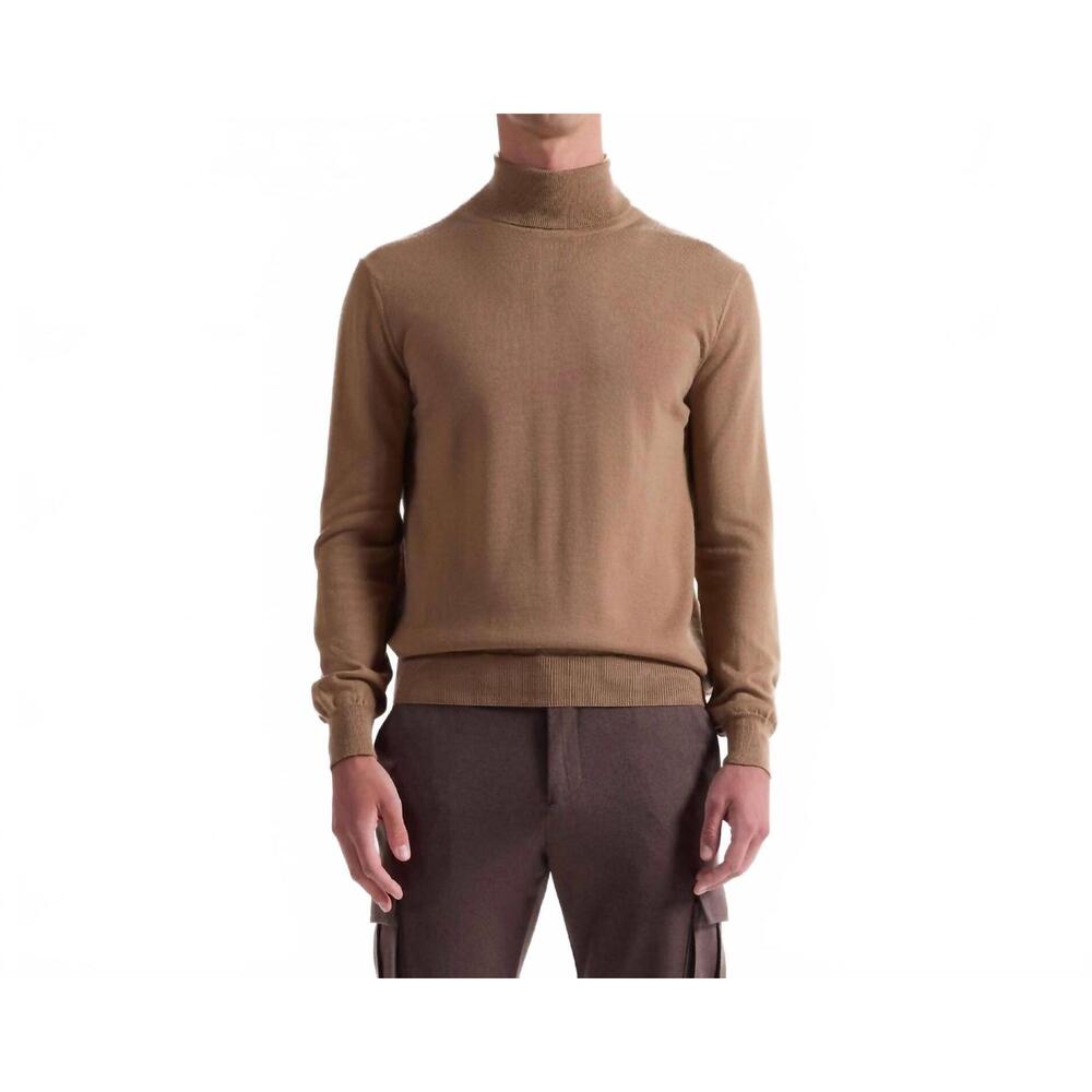 NEW BUGATCHI UOMO wool turtleneck sweater in camel